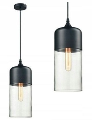 Lampa Wisząca Szklana Loft Industrial Zenit B Blac