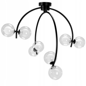 Lampa Sufitowa Szklane Kule Czarna Nowoczesna 8xg9