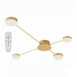 Lampa Sufitowa Nowoczesna Gold Led x4 Duża Złota