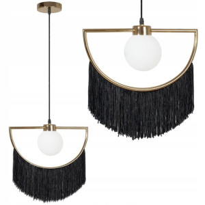 Lampa Sufitowa Wisząca Czarna Złota Glamour Gold