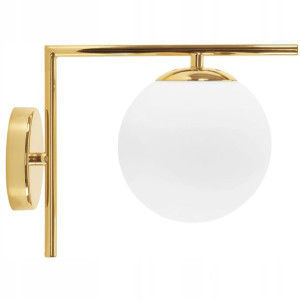 Lampa Kinkiet Ścienny Szklana Kula Gold Złota Loft
