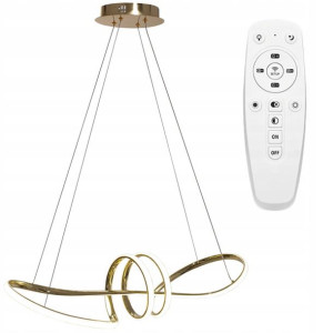 Lampa Sufitowa Wisząca Ring Led Złota Gold Pilot