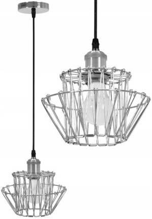 Lampa Sufitowa Retro Druciana Vintage Chrom