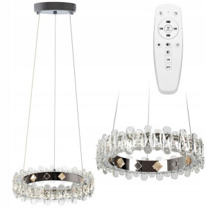 Lampa Kryształowa Sufitowa Plafon Chrom Led Pilot