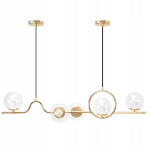 Lampa Sufitowa Nowoczesna Gold Złota E27 Klosz X5