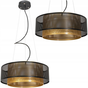 Lampa Wisząca Loft Industrial Złota Metalowa Led