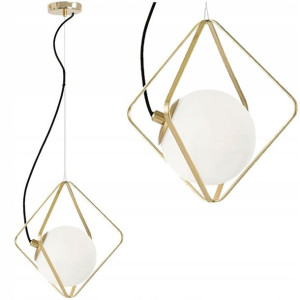 Lampa Wisząca Loft Industrial Złota Metalowa E27