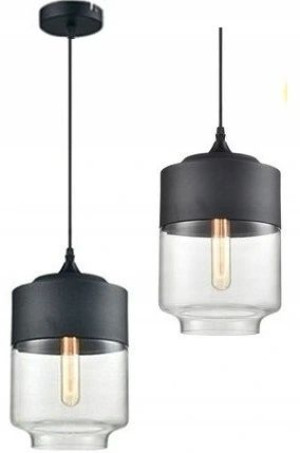 Lampa Wisząca Szklana Loft Industrial Zenit Black