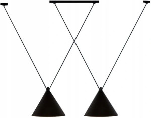 Lampa Sufitowa Wisząca Czarna Loft Podwójna E27