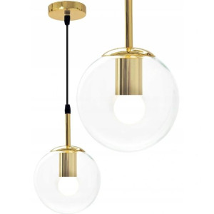 Lampa Sufitowa Wisząca Szklana Kula Złota Gold