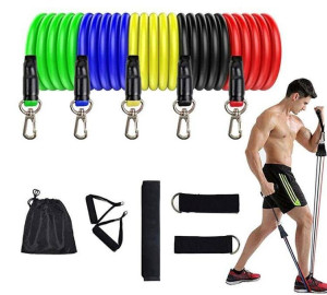 Zestaw 5 ekspanderów gum oporowych do ćwiczeń fitness treningowyc