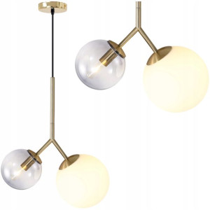 Lampa Wisząca Sufitowa Żyrandol E27 Szklany Klosz