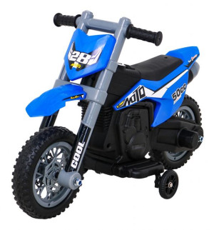 pierwszy MOTOREK DLmotorek na akumulator V-CROSS + boczne kółka - niebieski