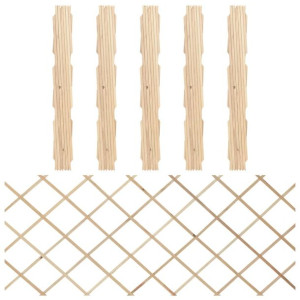 Płotki kratkowe, 5 szt., lite drewno jodłowe, 180x80 cm