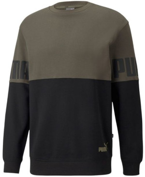 Bluza męska Puma Power Colorblock Crew czarno-zielona 589430 44
