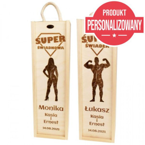 Skrzynka na wino podziękowanie dla świadków rodziców