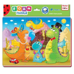 Miękkie puzzle piankowe A4 Śmieszne zdjęcia Dinozaury Roter Kafer