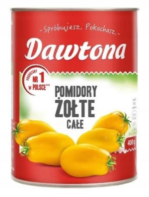 Pomidory żółte w puszce całe w zalewie 400g Dawton