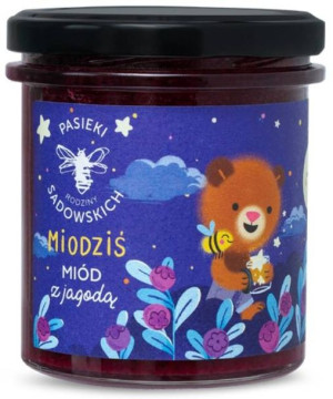 Miód z jagodą Miodziś dla dzieci - wielokwiatowy 430 g - Pasieki Rodziny Sa