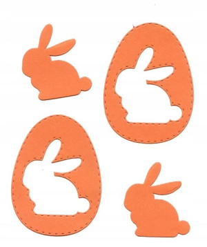 Jajko i Zajączek Wielkanocny pomarańcz 10 szt.