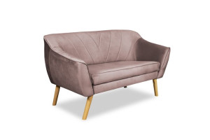 jasna różowa kanapa Scandi sofa skandynawska 140 cm dwuosobowa Venasi Meble