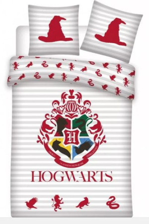Pościel bawełna 140x200+1p70x90 Harry Potter tiara white