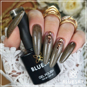 Lakier hybrydowy PCH 27 BROWN SPARKLE Bluesky 10 ml 10ml BROKATOWY BRĄZOWY