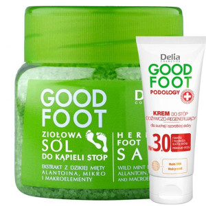 Delia Good Foot ziołowa sól do kąpieli stóp + Krem