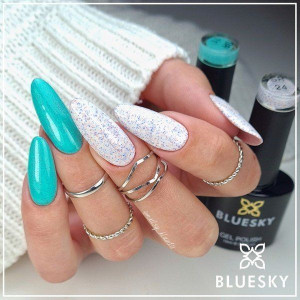 Lakier hybrydowy SR11 MARINE 10 ml Bluesky 10ml NUDE PASTELOWY ZIELONY BROK