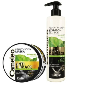 DELIA CAMELEO Zestaw ANTI DAMAGE 2w1 szampon, maska Nowy Delia Cosmetics do
