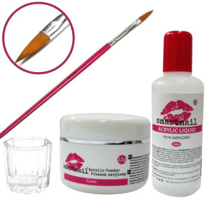 Smartnail ZESTAW startowy akrylowy Akryl Clear 15ml