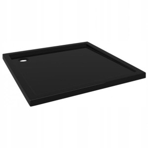 BRODZIK KWADRATOWY PRYSZNICOWY Niski Czarny 90x90