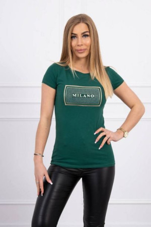 Bluzka T-shirt Koszulka Damska Z Krótkim Rękawem Zielona