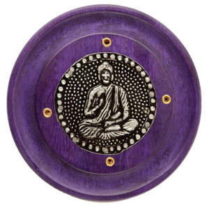 Drewniana podstawka do kadzidełek BUDDA Fioletowa