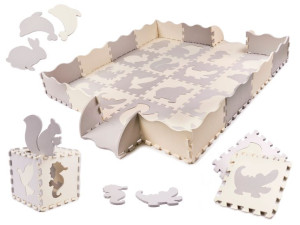 Puzzle piankowe mata/ kojec dla dzieci 36el. szary-ecru