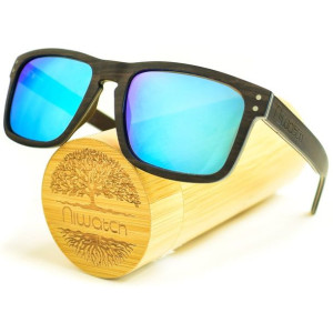 Drewniane okulary przeciwsłoneczne Niwatch Pictor Blue