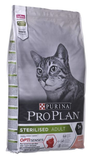 PURINA PRO PLAN Sterilised OPTI SENSES Salmon 10kg - sucha karma dla kota