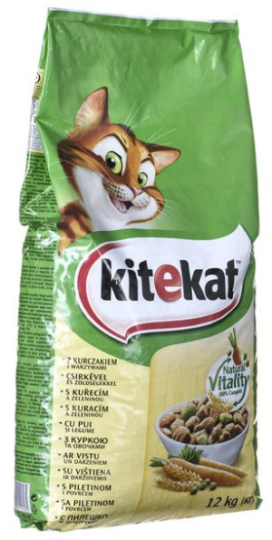 KITEKAT Kurczak z warzywami - Sucha karma dla kota - 12kg