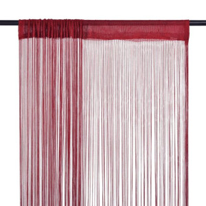 Zasłony sznurkowe, 2 sztuki, 140 x 250 cm, burgundowe