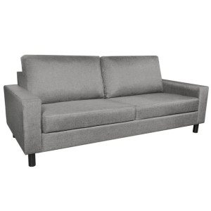 Sofa 3 osbowa jasnoszara tkanina
