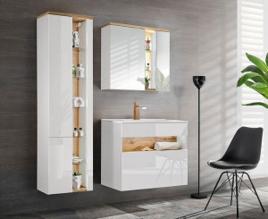 Komplet mebli łazienkowych Monako 4Q 80 cm - Biały połysk