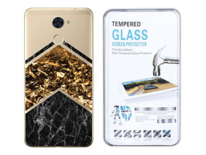 Huawei Y7 Etui Marmur Nadruk Kreatui + Szkło 9h