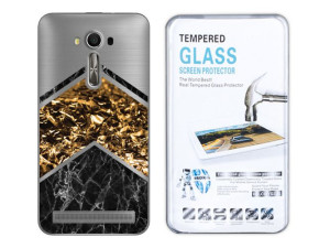 Zenfone 2 Laser Etui Marmur Nadruk Kreatui + Szkło