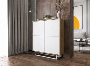 Komoda Loft Industrial Wotan Biały Mat