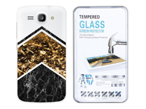 Huawei Y540 Etui Marmur Nadruk Kreatui + Szkło 9h