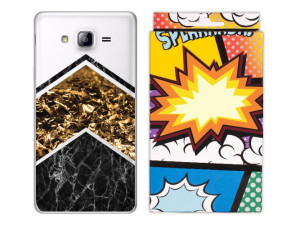 Galaxy On5 Sm-g550 Etui Marmur Nadruk Case + Folia