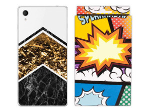 Sony Xperia M4 Aqua Etui Marmur Nadruk Tył + Folia