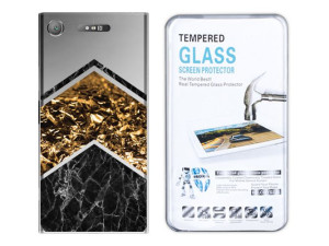 Sony Xperia Xz1 Etui Marmur Nadruk Kreatui + Szkło
