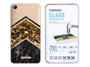 Wiko Lenny 4 Etui Marmur Nadruk Kreatui + Szkło 9h