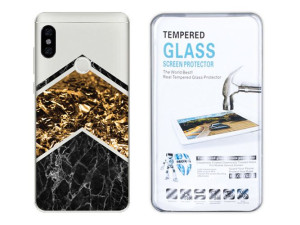 Xiaomi Redmi Note 5 Etui Marmur Nadruk Case +szkło